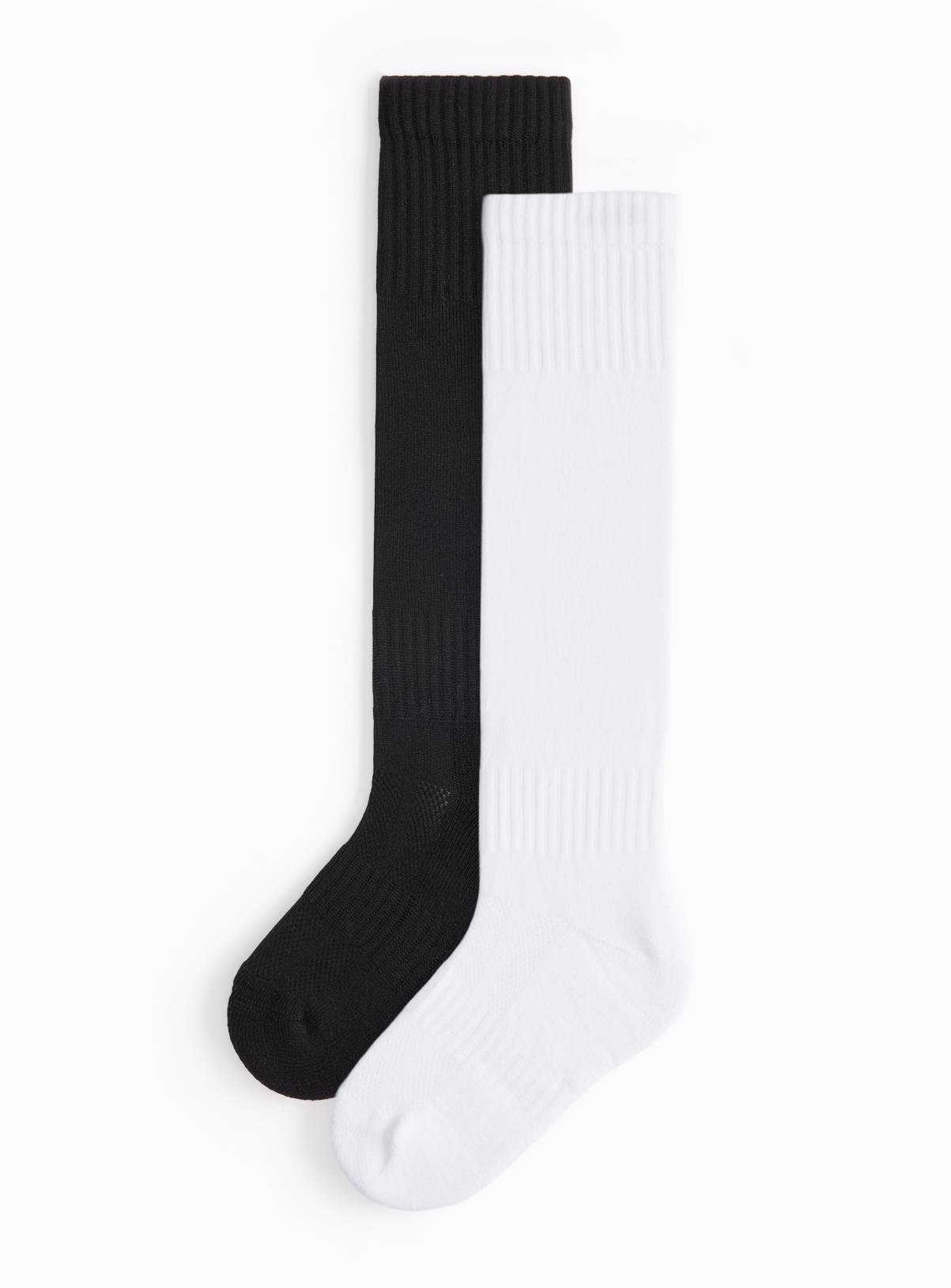Black & White Football Socks 2 Pack 4-6.5 - Image 1